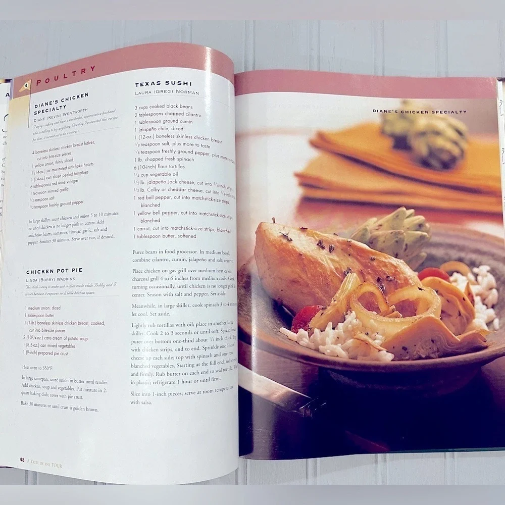 A Taste Of The Tour Cookbook PGA TOUR Wives Association Recipes Hardcover 2000